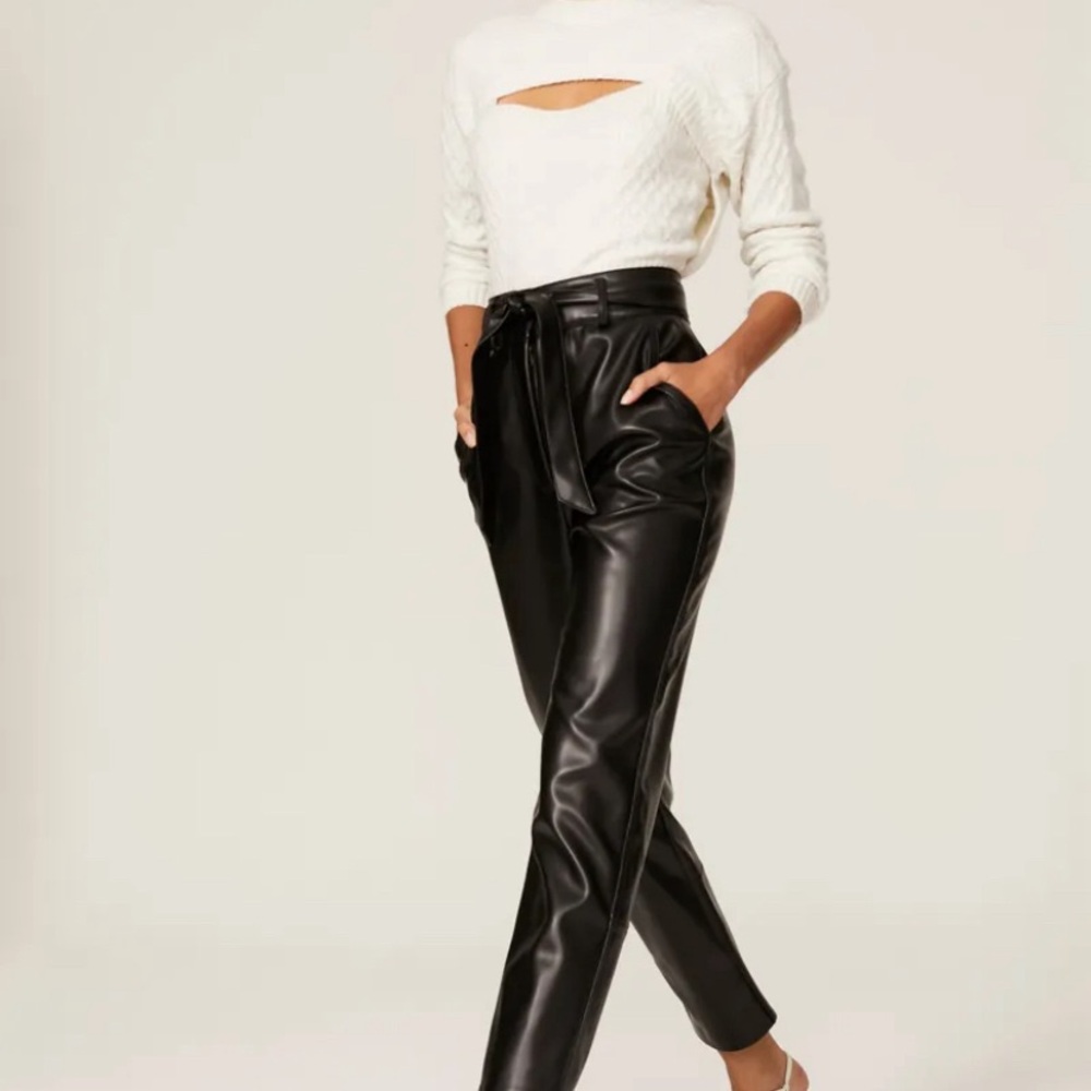 Faux leather pants